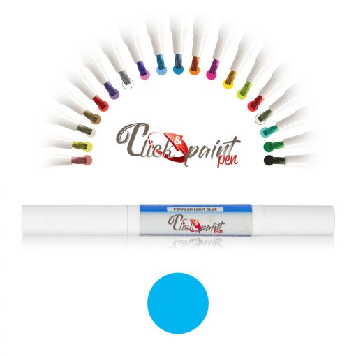 Pennarello alimentare click and paint con punta a pennello di colore azzurro perlato